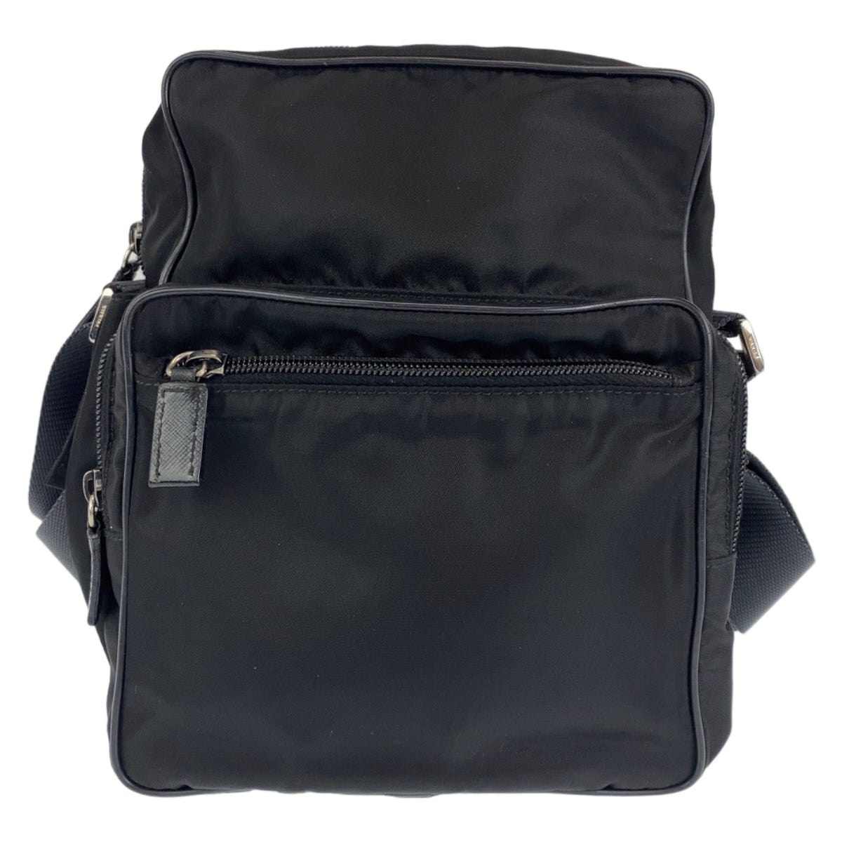 H-0383
PRADA プラダ テスート 男女兼用 ブラック 黒 シルバー金具 ナイロン ショルダーバッグ 斜め掛けバッグ  メンズ