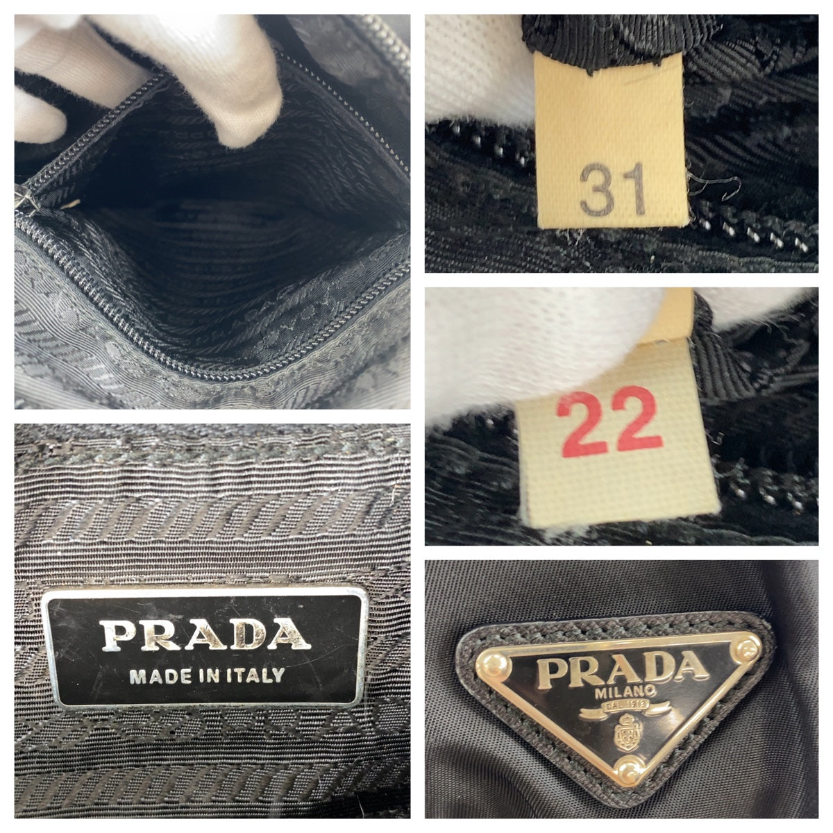 H-0383
PRADA プラダ テスート 男女兼用 ブラック 黒 シルバー金具 ナイロン ショルダーバッグ 斜め掛けバッグ  メンズ