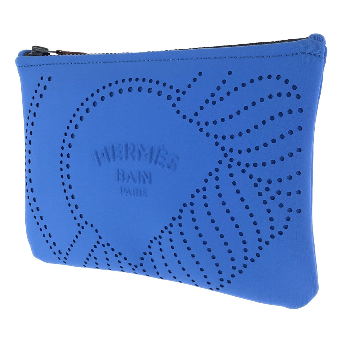 H-0390
HERMES エルメス オバン カノエH PM オラージュ ブルー 青 ポリアミド ポーチ 小物入れ  レディース