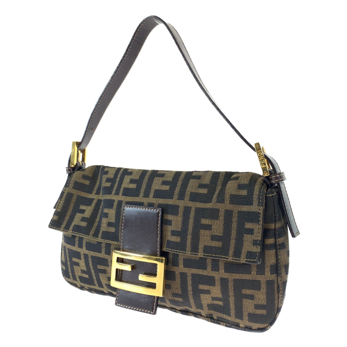 H-0392
FENDI フェンディ ズッカ マンマバケット ブラウン 茶 ゴールド金具 キャンバス 2348-26424 ハンドバッグ アクセサリーポーチ  レディース