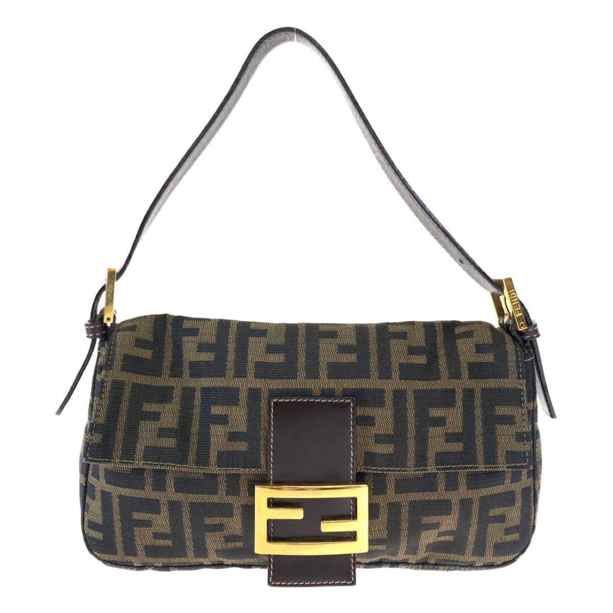 H-0392
FENDI フェンディ ズッカ マンマバケット ブラウン 茶 ゴールド金具 キャンバス 2348-26424 ハンドバッグ アクセサリーポーチ  レディース
