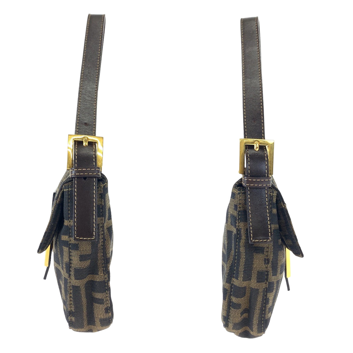 H-0392
FENDI フェンディ ズッカ マンマバケット ブラウン 茶 ゴールド金具 キャンバス 2348-26424 ハンドバッグ アクセサリーポーチ  レディース