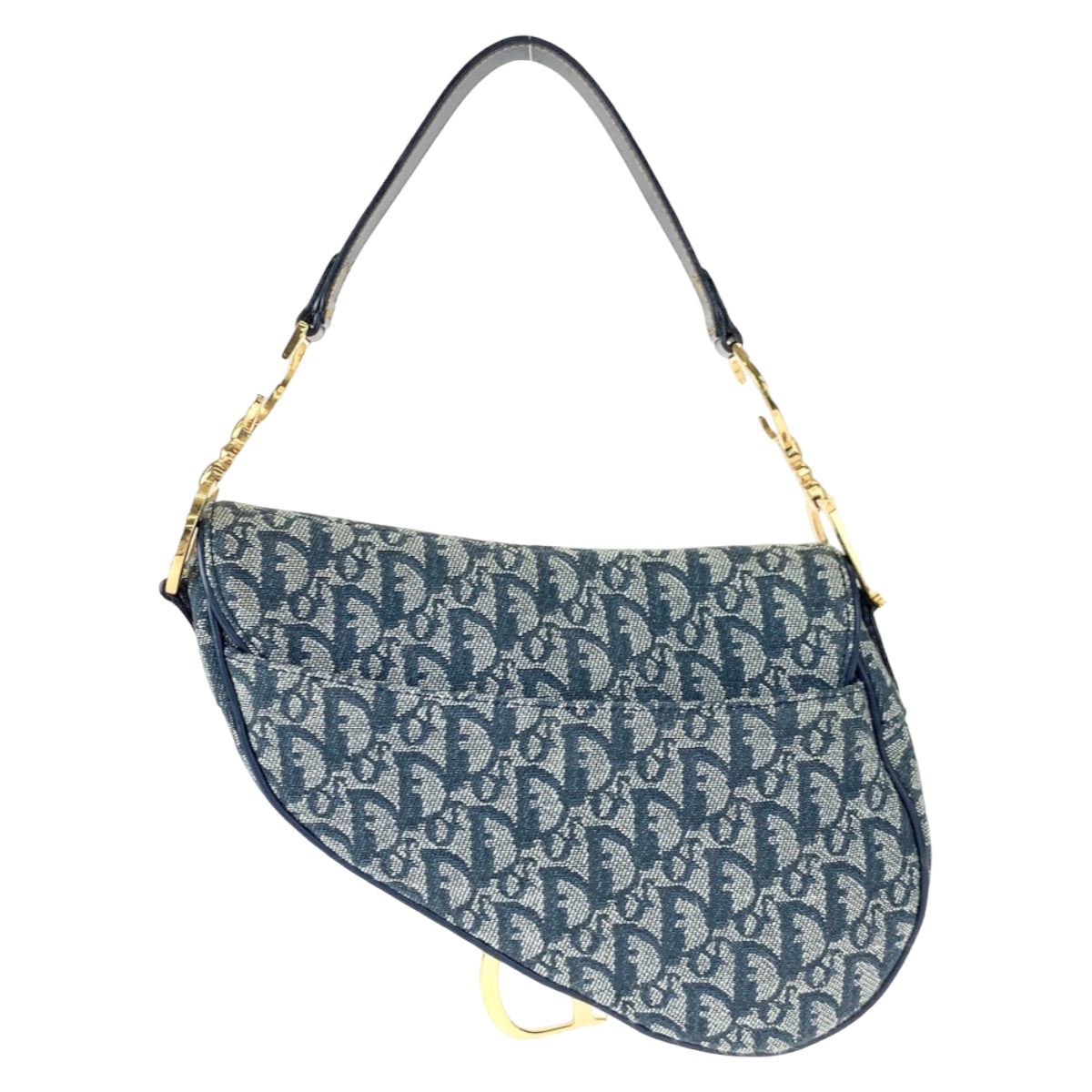 H-0393
Christian Dior クリスチャンディオール トロッター サドルバッグ ネイビー 紺 ゴールド金具 キャンバス ショルダーバッグ ハンドバッグ アクセサリーポーチ  レディース