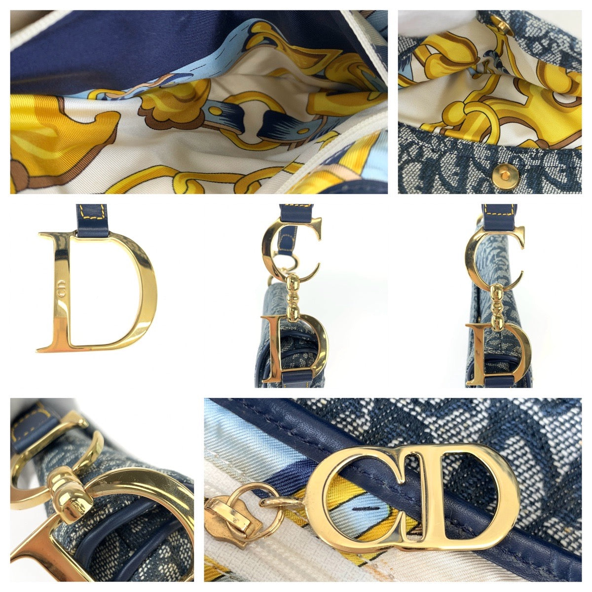 H-0393
Christian Dior クリスチャンディオール トロッター サドルバッグ ネイビー 紺 ゴールド金具 キャンバス ショルダーバッグ ハンドバッグ アクセサリーポーチ  レディース