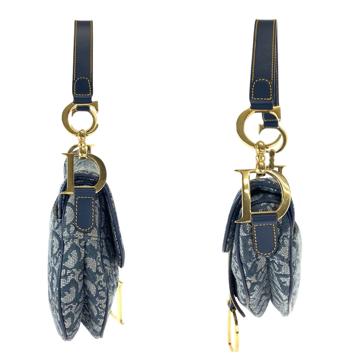 H-0393
Christian Dior クリスチャンディオール トロッター サドルバッグ ネイビー 紺 ゴールド金具 キャンバス ショルダーバッグ ハンドバッグ アクセサリーポーチ  レディース