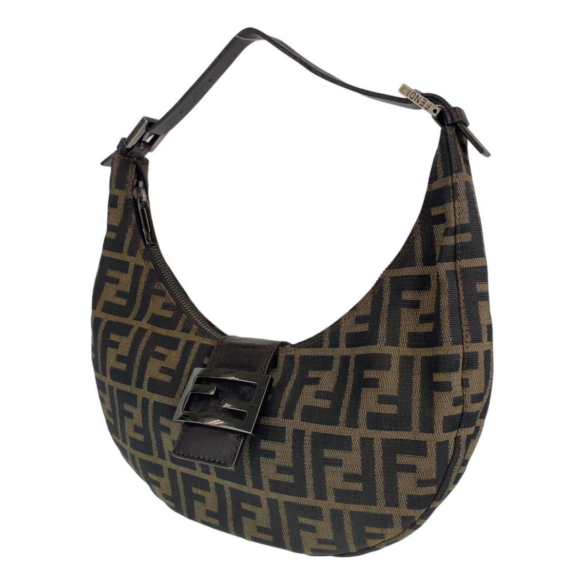 H-0394
FENDI フェンディ ズッカ マンマバケット ブラウン 茶 シルバー金具 キャンバス / レザー 8BR020 ショルダーバッグ 肩掛け  レディース