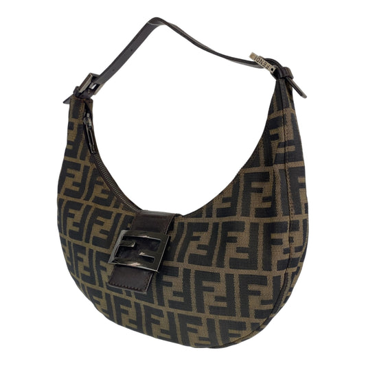 H-0394
FENDI フェンディ ズッカ マンマバケット ブラウン 茶 シルバー金具 キャンバス / レザー 8BR020 ショルダーバッグ 肩掛け  レディース