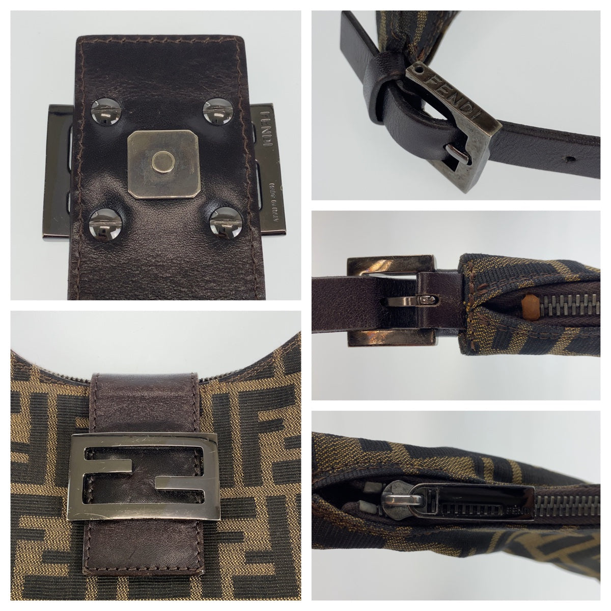 H-0394
FENDI フェンディ ズッカ マンマバケット ブラウン 茶 シルバー金具 キャンバス / レザー 8BR020 ショルダーバッグ 肩掛け  レディース
