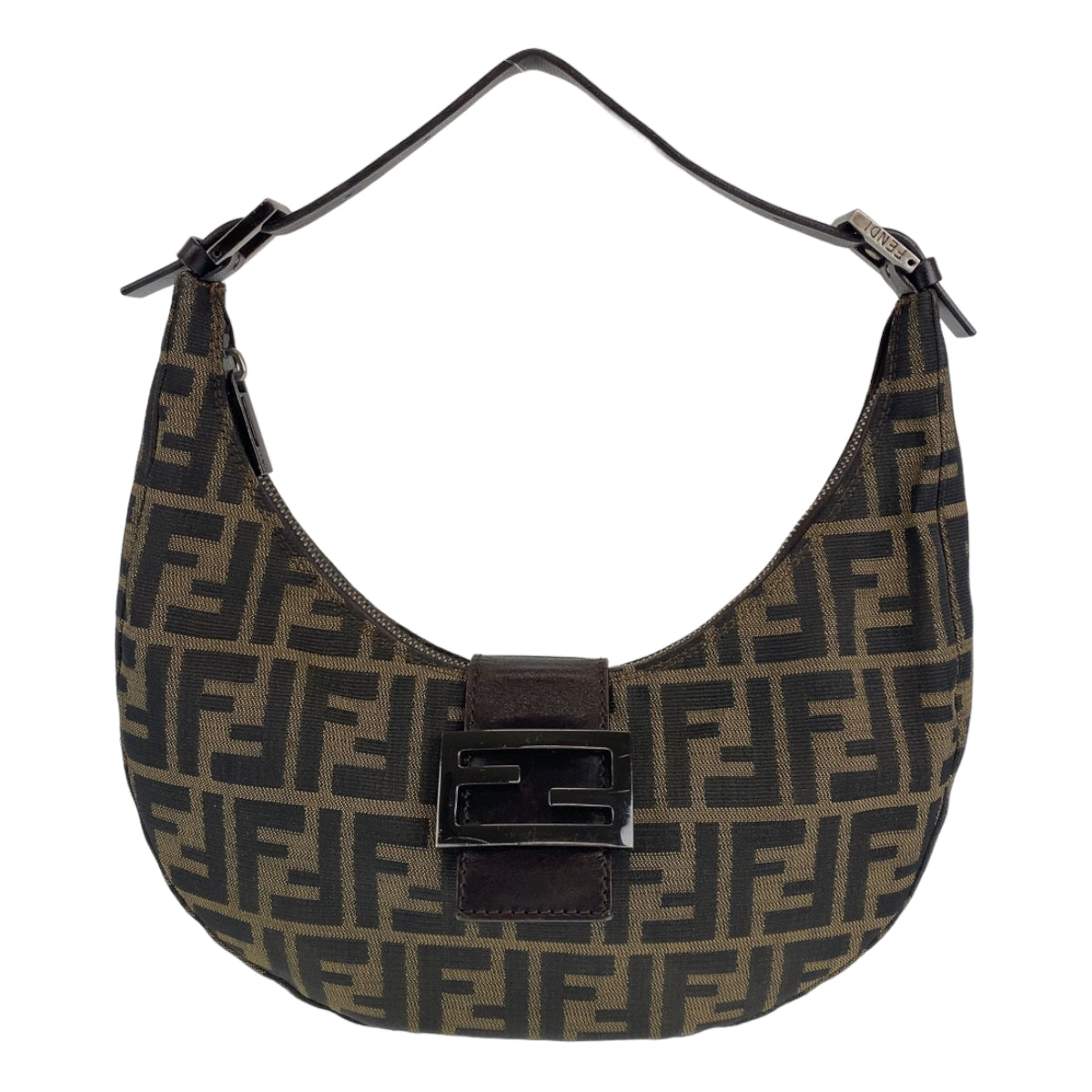 H-0394
FENDI フェンディ ズッカ マンマバケット ブラウン 茶 シルバー金具 キャンバス / レザー 8BR020 ショルダーバッグ 肩掛け  レディース