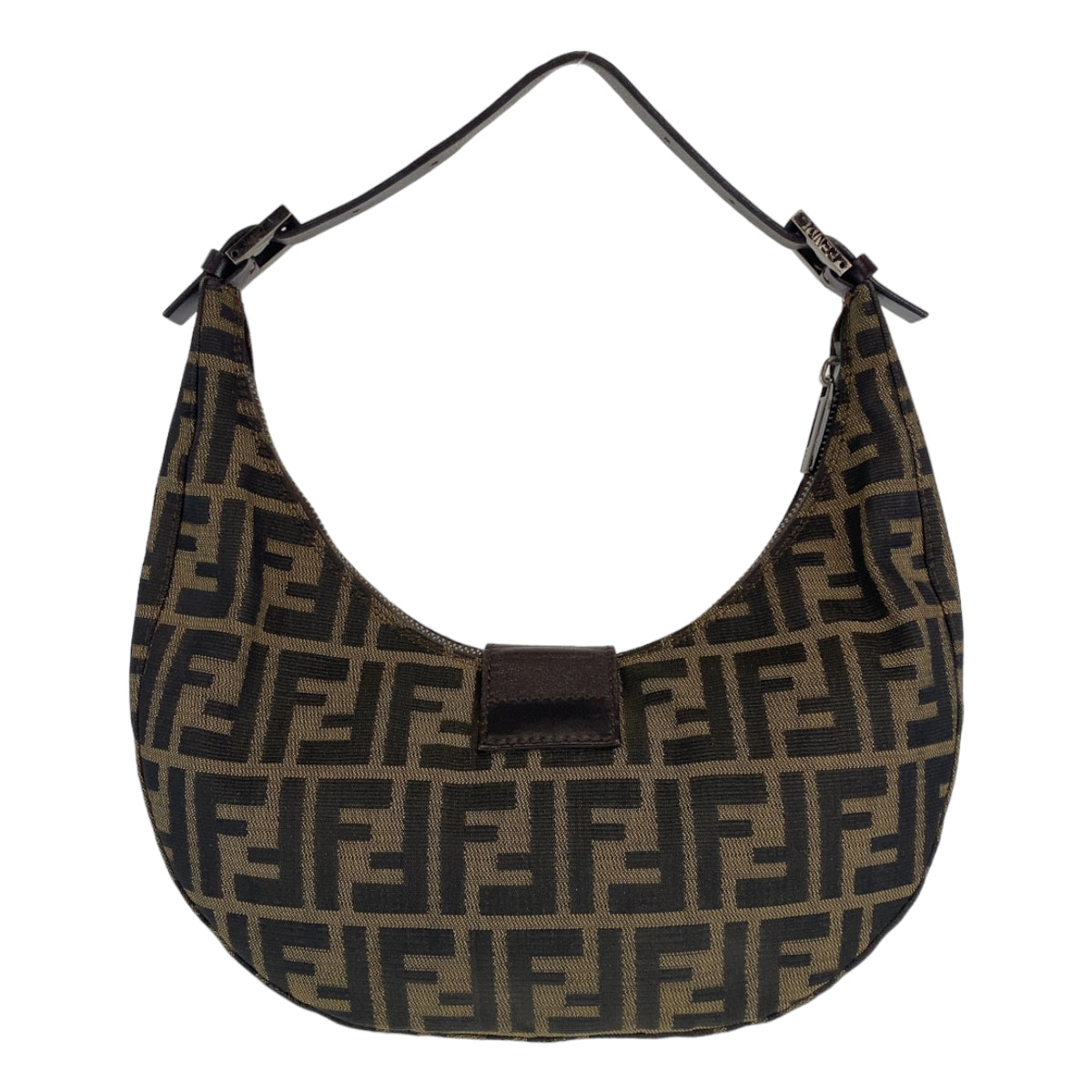 H-0394
FENDI フェンディ ズッカ マンマバケット ブラウン 茶 シルバー金具 キャンバス / レザー 8BR020 ショルダーバッグ 肩掛け  レディース