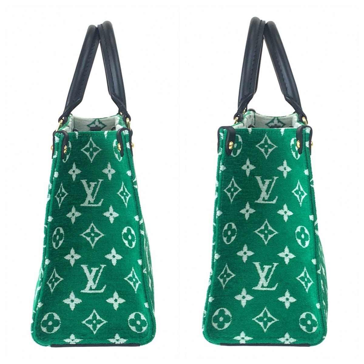 H-0398
LOUIS VUITTON ルイヴィトン モノグラム オンザゴーPM グリーン 緑 ゴールド金具 キャンバス / レザー M46216 ショルダーバッグ ハンドバッグ 2WAY  レディース