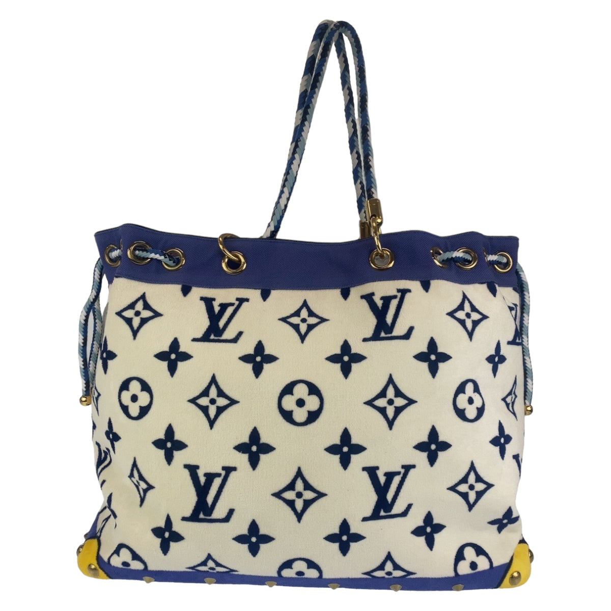 LOUIS VUITTON Louis Vuitton Monogram Eponge Blue White Pile M92097 Tote Bag Shoulder Bag Women's