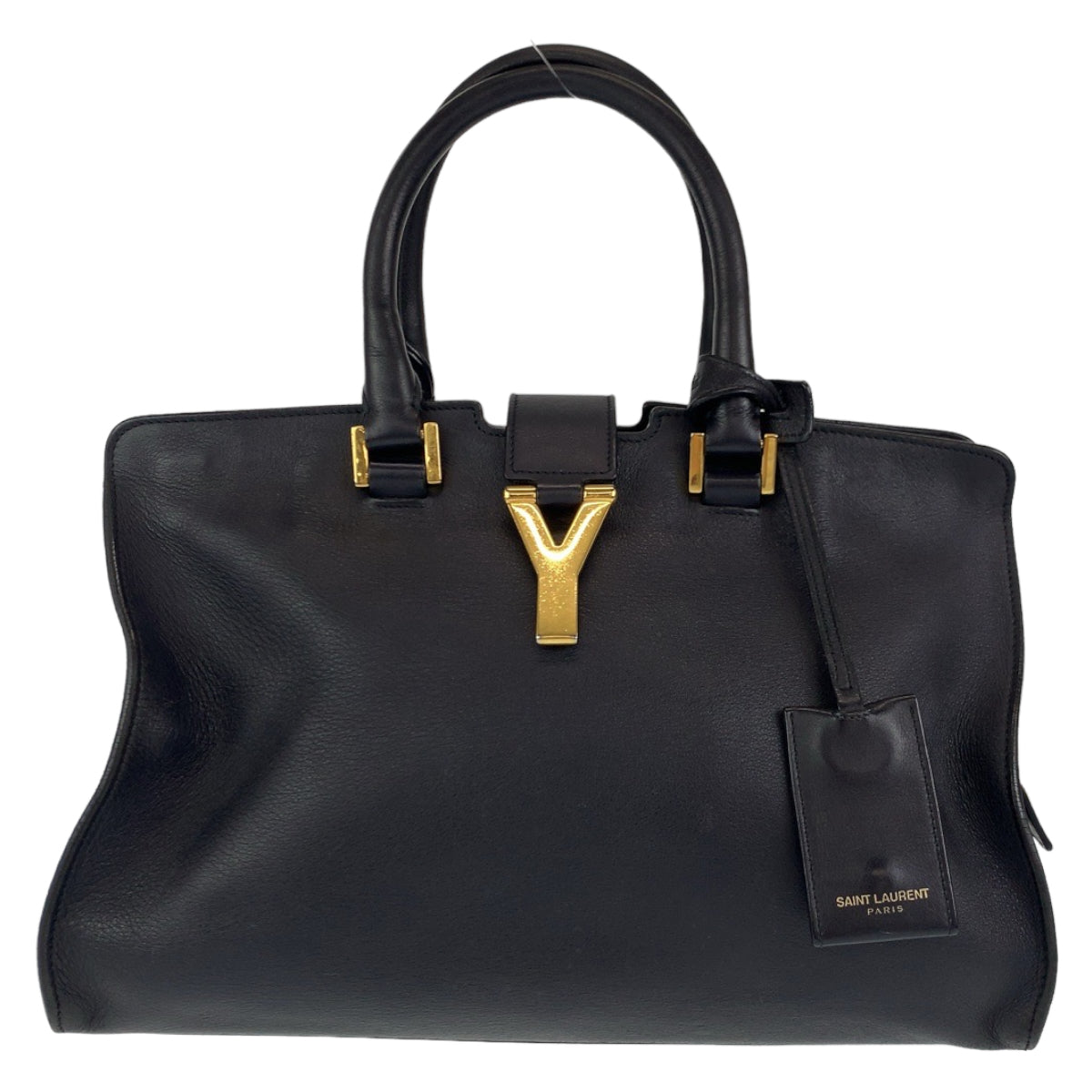 C-088
SAINT LAURENT サンローラン Yライン カバス ブラック 黒 ゴールド金具 レザー ショルダーバッグ ハンドバッグ 2WAY  レディース