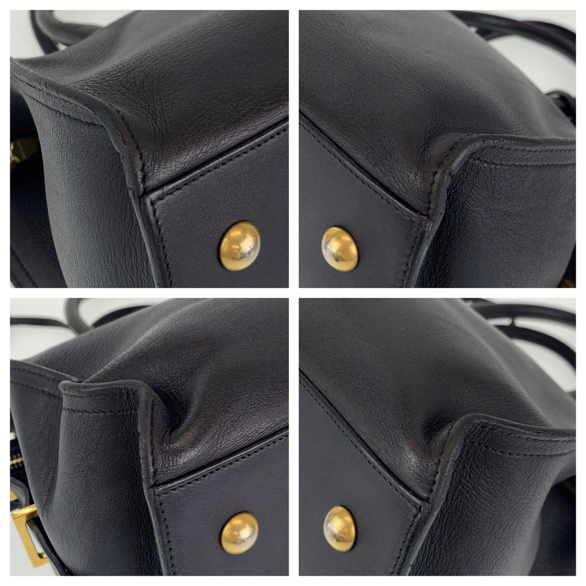 C-088
SAINT LAURENT サンローラン Yライン カバス ブラック 黒 ゴールド金具 レザー ショルダーバッグ ハンドバッグ 2WAY  レディース