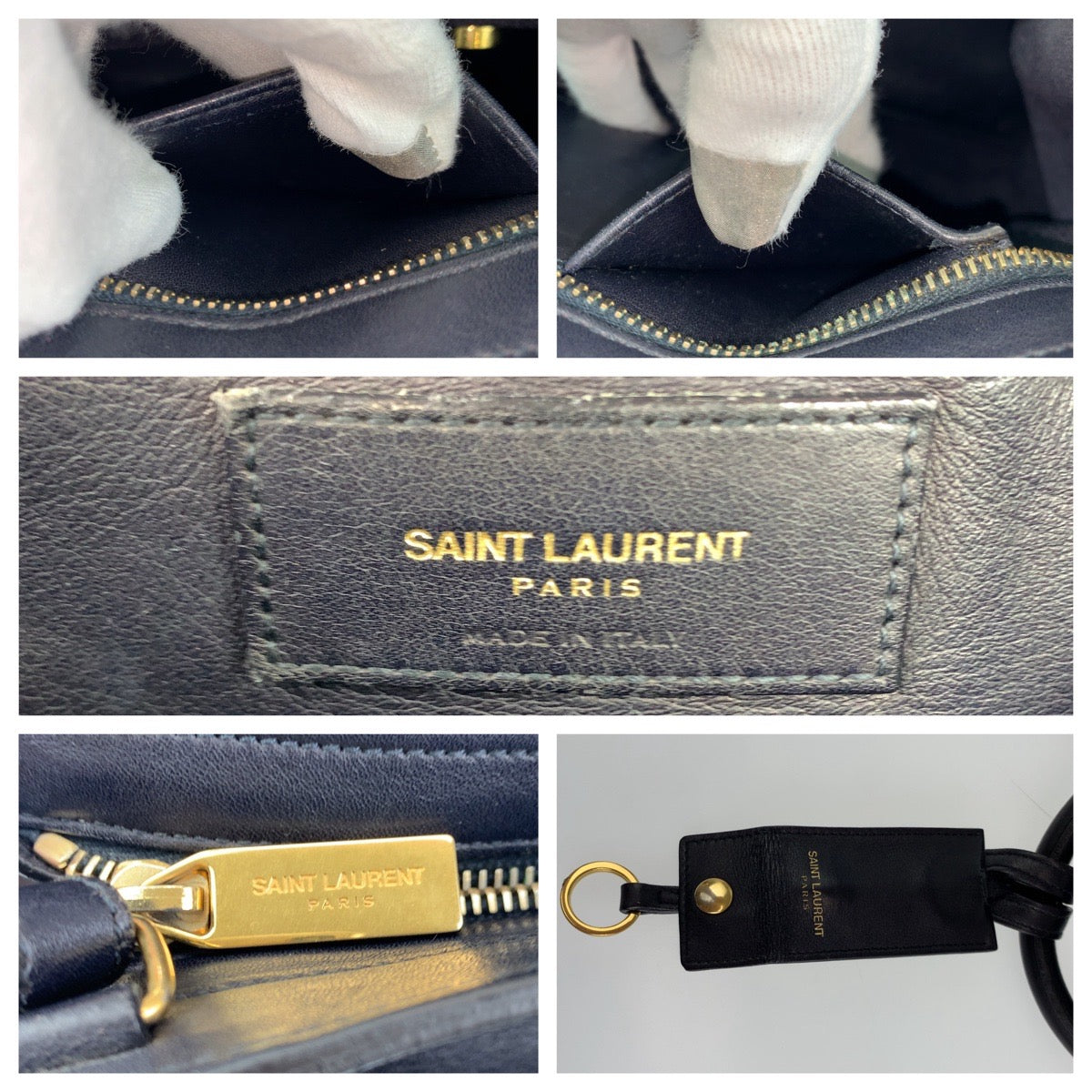 C-088
SAINT LAURENT サンローラン Yライン カバス ブラック 黒 ゴールド金具 レザー ショルダーバッグ ハンドバッグ 2WAY  レディース