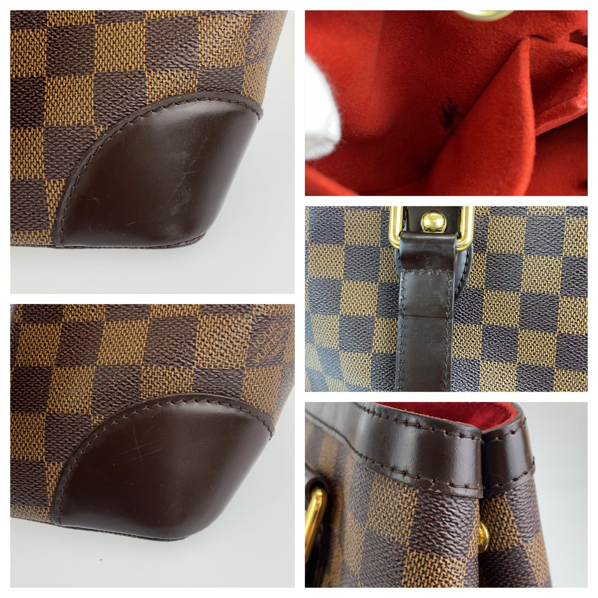H-0404
LOUIS VUITTON ルイヴィトン ダミエ エベヌ ハムステッドPM ブラウン 茶 ゴールド金具 PVC N51205 ハンドバッグ トートバッグ  レディース