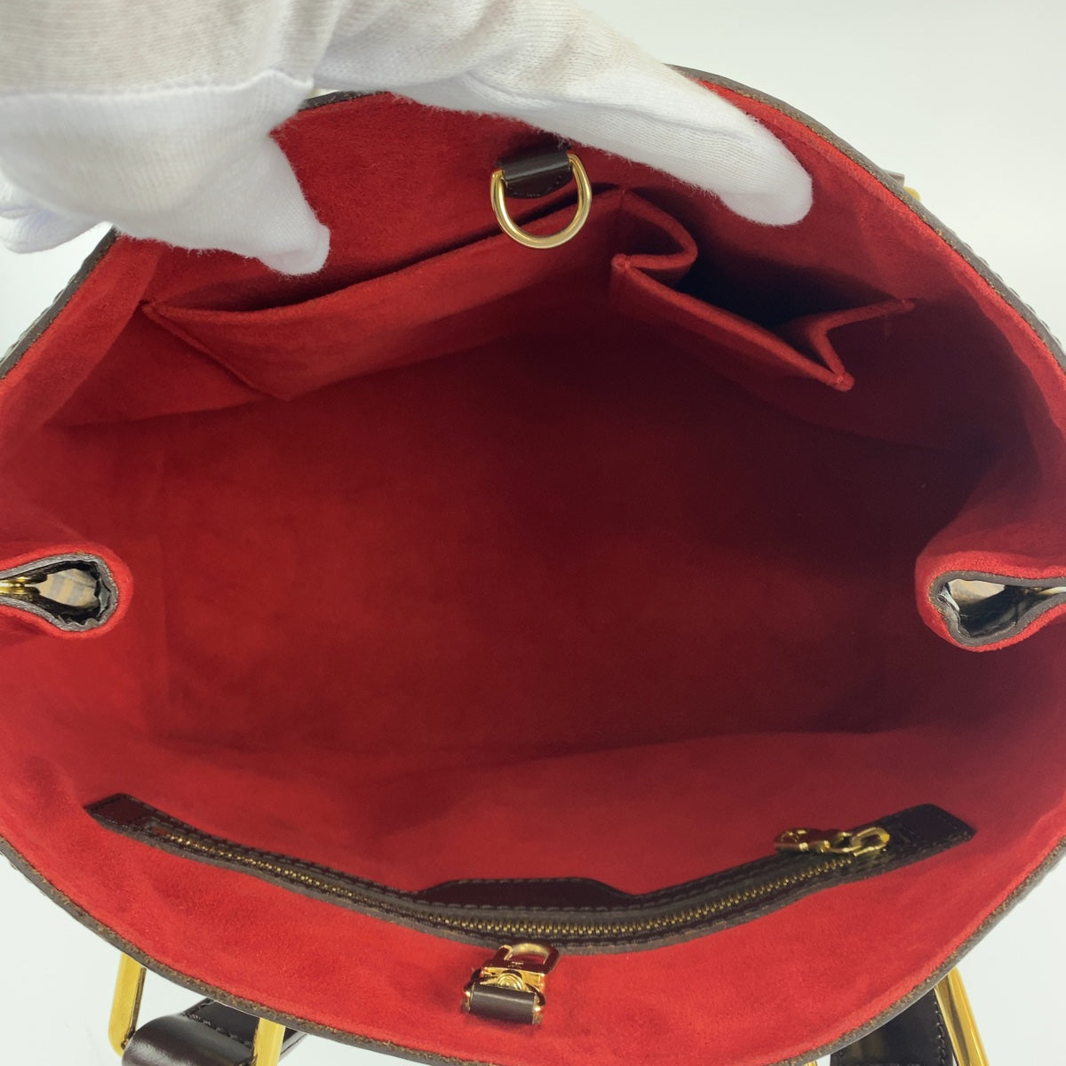 H-0404
LOUIS VUITTON ルイヴィトン ダミエ エベヌ ハムステッドPM ブラウン 茶 ゴールド金具 PVC N51205 ハンドバッグ トートバッグ  レディース