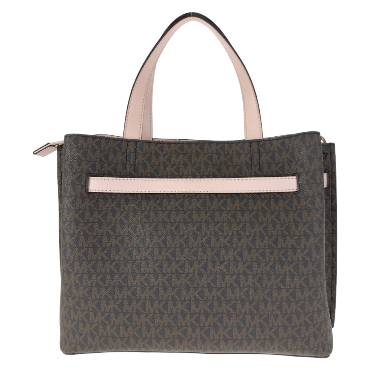 H-0405
Michael Kors マイケルコース エミリア ブラウン 茶 ピンク PVC ハンドバッグ トートバッグ  レディース