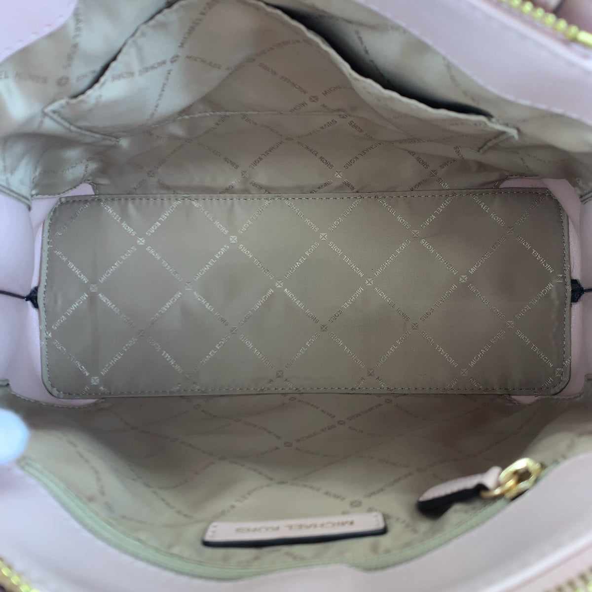 H-0405
Michael Kors マイケルコース エミリア ブラウン 茶 ピンク PVC ハンドバッグ トートバッグ  レディース