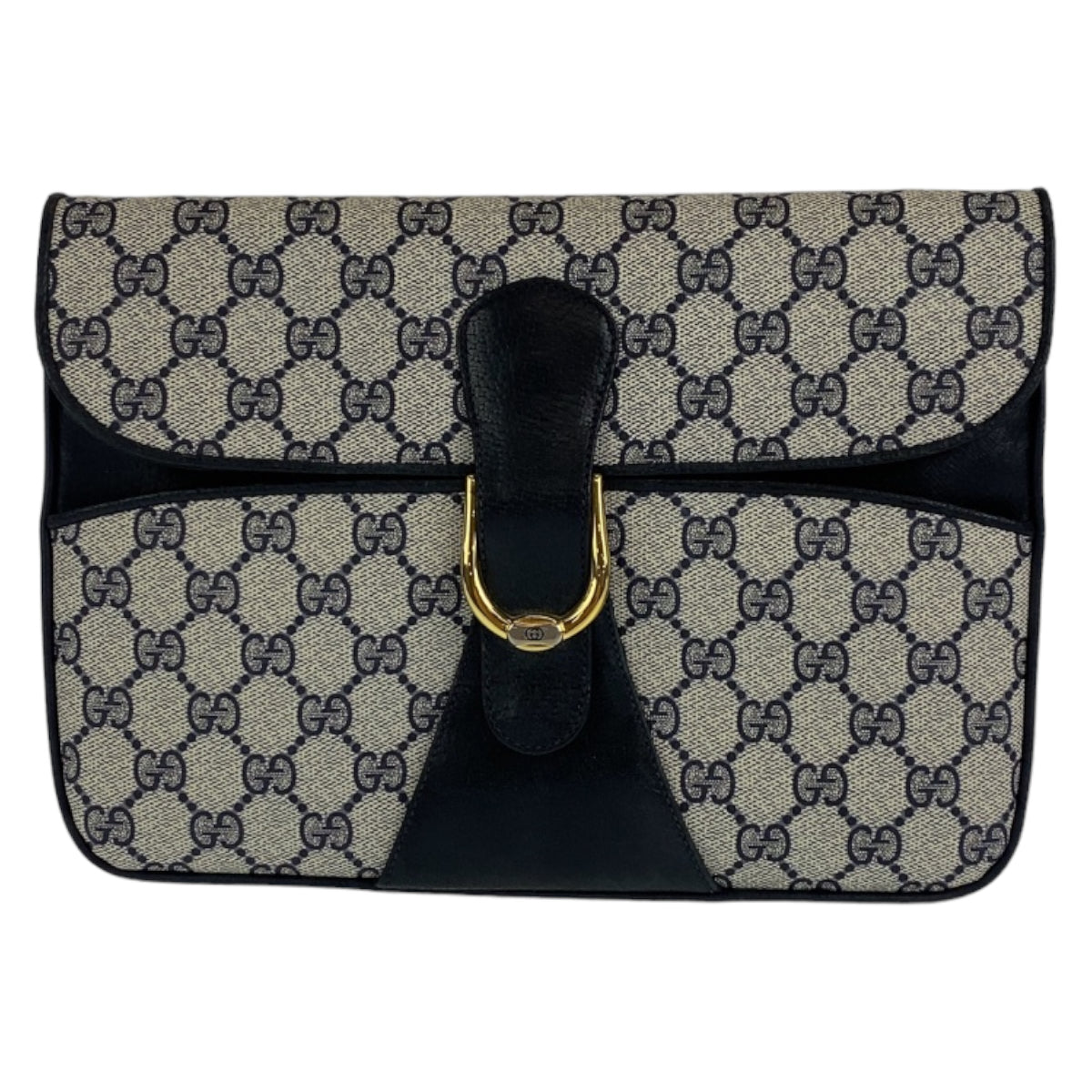 GUCCI グッチ オールドグッチ ブラック 黒 グレー ゴールド金具 GGスプリームキャンバス ショルダーバッグ クラッチバッグ  レディース