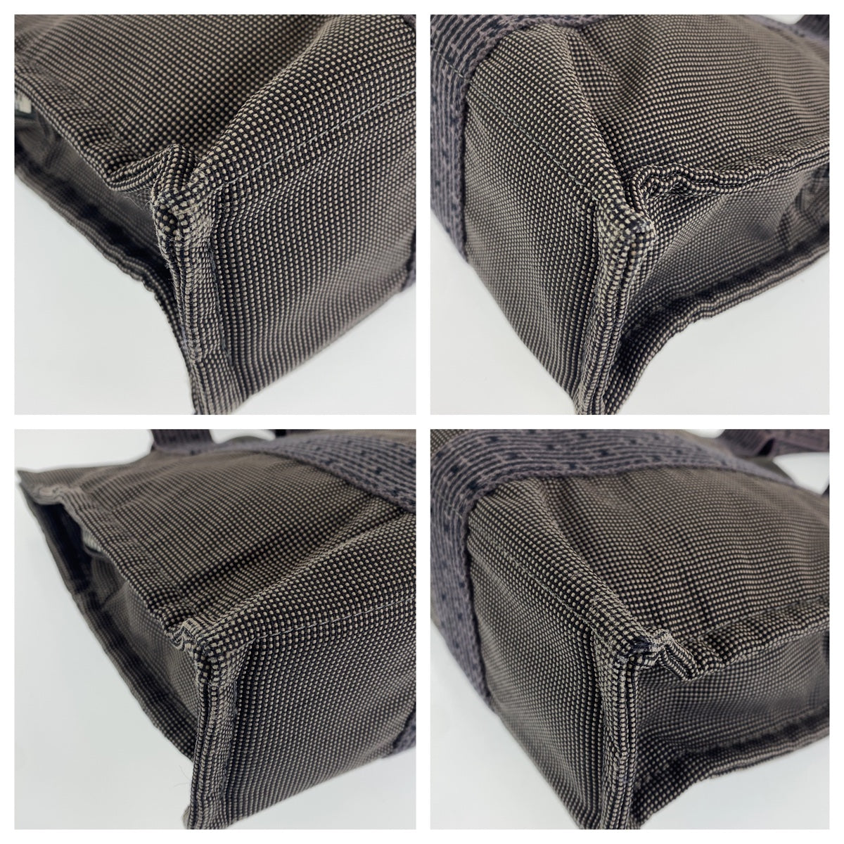 H-0407
HERMES エルメス エールラインPM グレー 灰色 シルバー金具 キャンバス トートバッグ ハンドバッグ  レディース