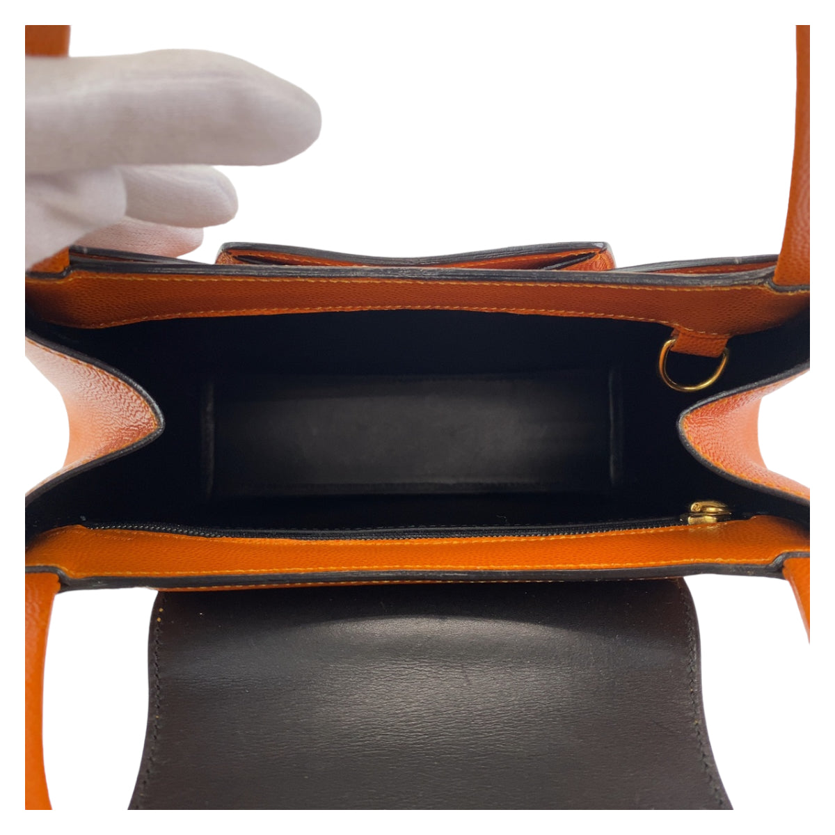 H-0410
CARTIER カルティエ パンテール パンサー オレンジ ゴールド金具 レザー ハンドバッグ トートバッグ  レディース