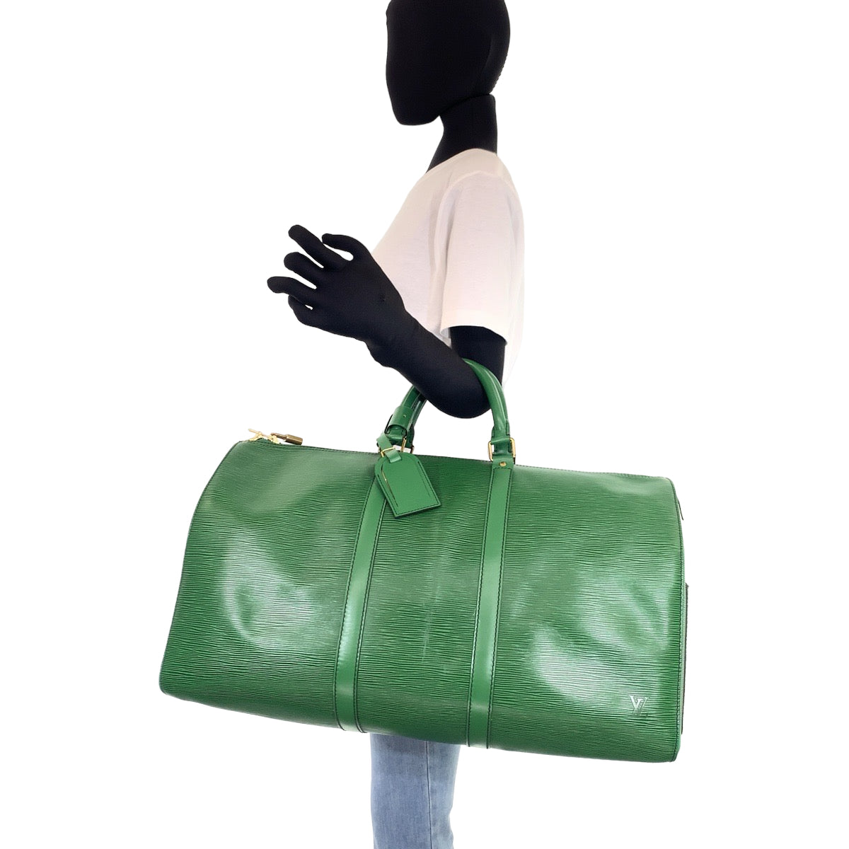 LOUIS VUITTON ルイヴィトン エピ キーポル50 男女兼用 ボルネオグリーン 緑 グレインレザー M42964 ボストンバッグ 旅行バッグ  メンズ