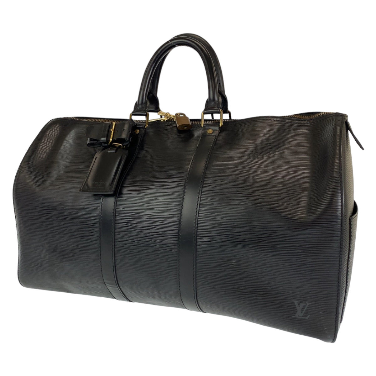 H-0416
LOUIS VUITTON ルイヴィトン エピ キーポル45 ブラック 黒 ゴールド金具 エピレザー M59152 ボストンバッグ 旅行バッグ  メンズ
