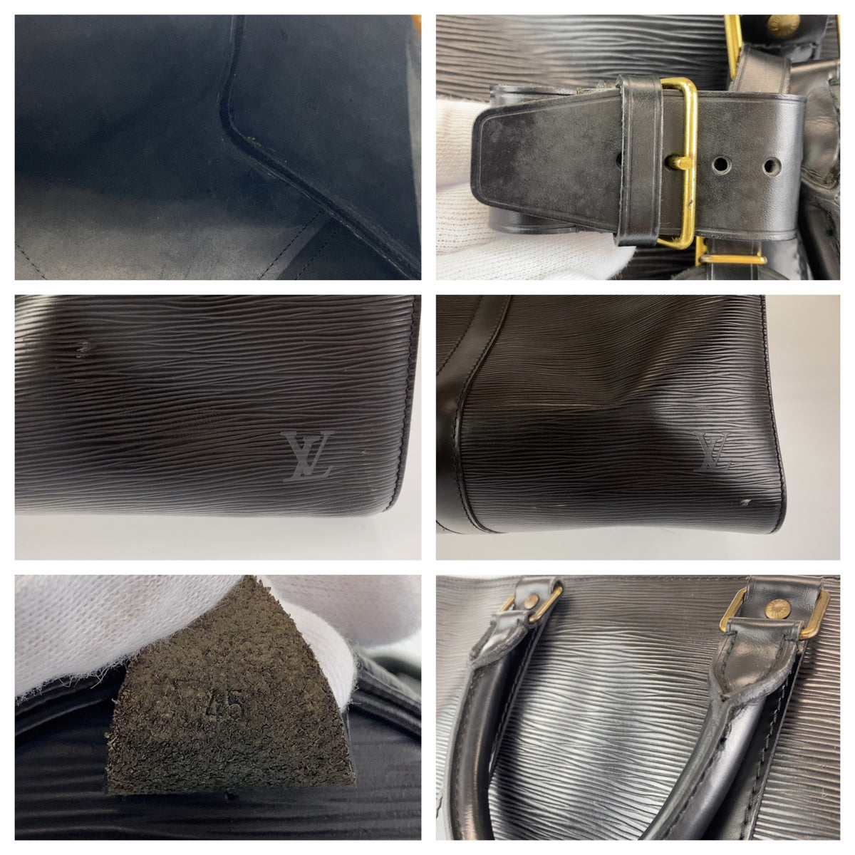 H-0416
LOUIS VUITTON ルイヴィトン エピ キーポル45 ブラック 黒 ゴールド金具 エピレザー M59152 ボストンバッグ 旅行バッグ  メンズ