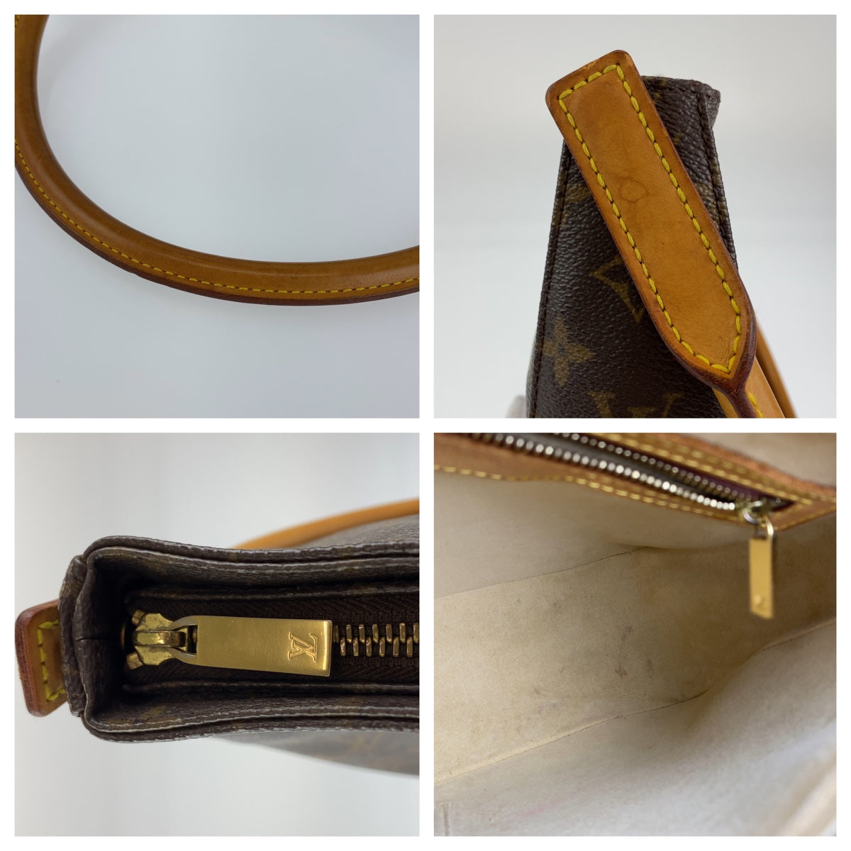 H-0417
LOUIS VUITTON ルイヴィトン モノグラム ルーピングMM ブラウン 茶 ゴールド金具 モノグラムキャンバス M51146 ショルダーバッグ トートバッグ  レディース