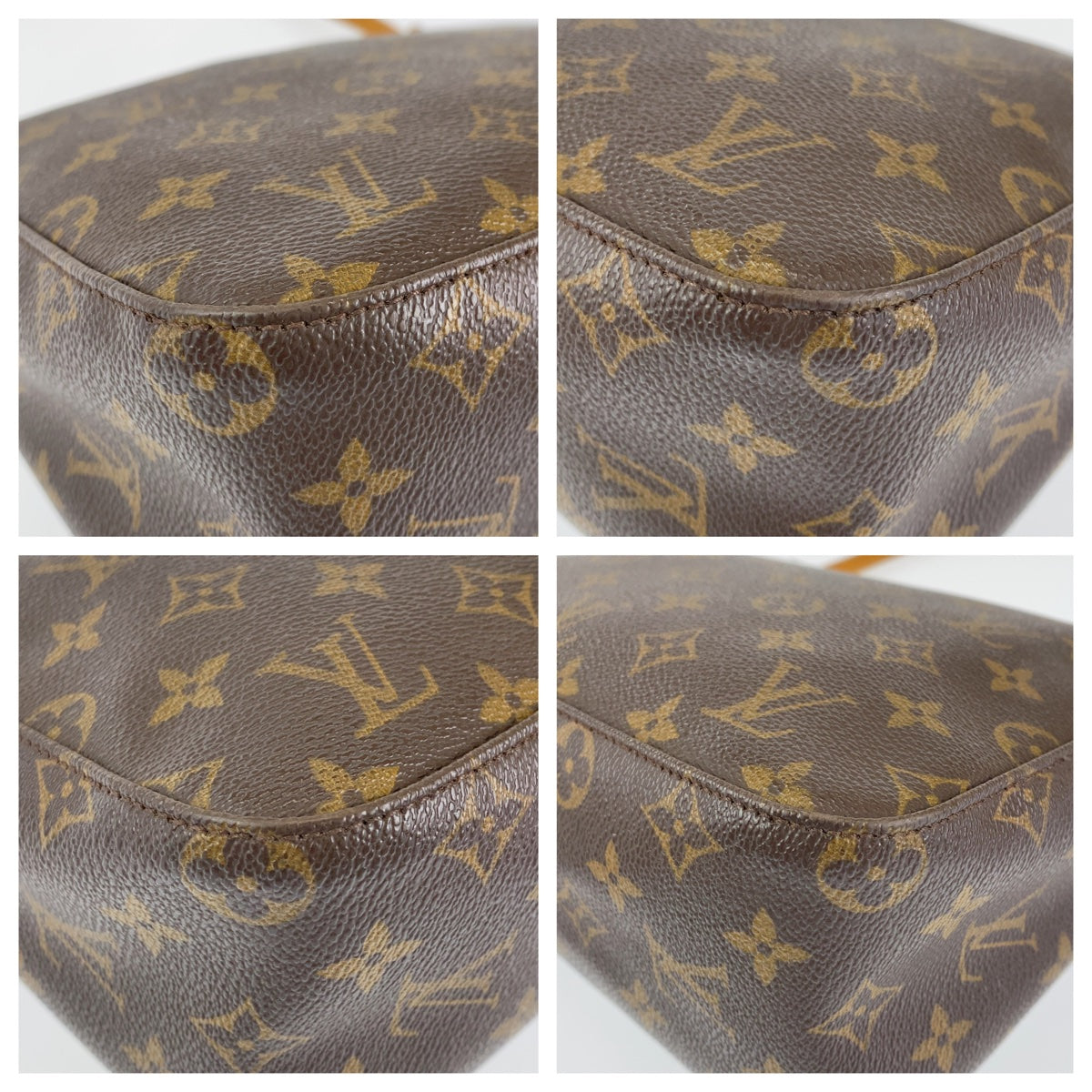 H-0417
LOUIS VUITTON ルイヴィトン モノグラム ルーピングMM ブラウン 茶 ゴールド金具 モノグラムキャンバス M51146 ショルダーバッグ トートバッグ  レディース