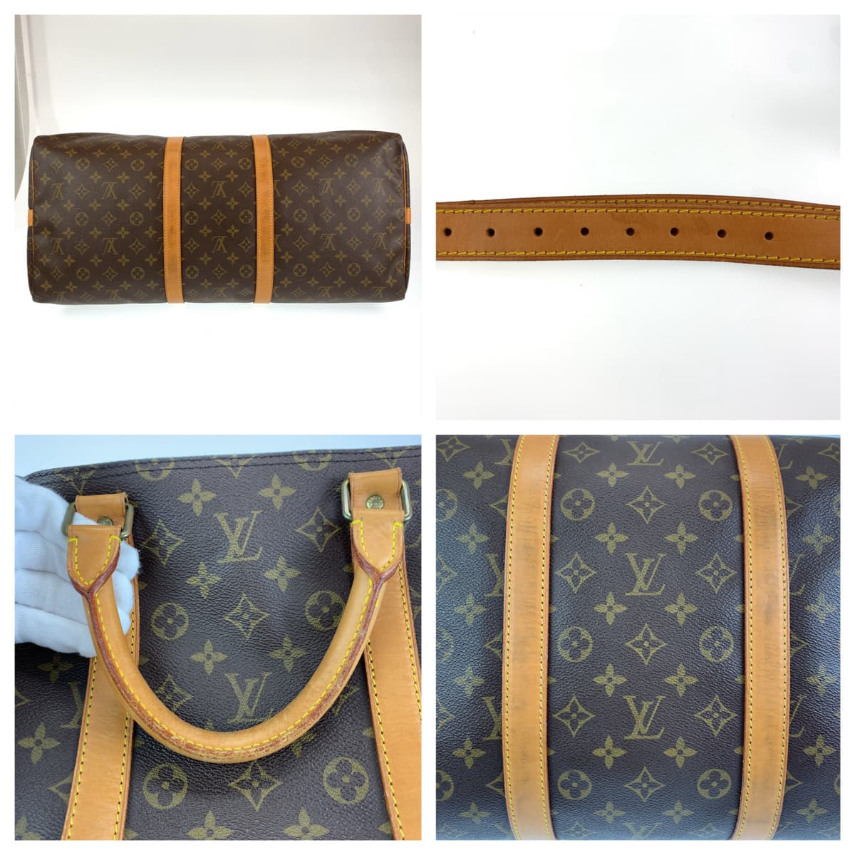 LOUIS VUITTON ルイヴィトン モノグラム キーポルバンドリエール55 男女兼用 ブラウン 茶 ゴールド金具 PVC M41414 ボストンバッグ 旅行バッグ  メンズ