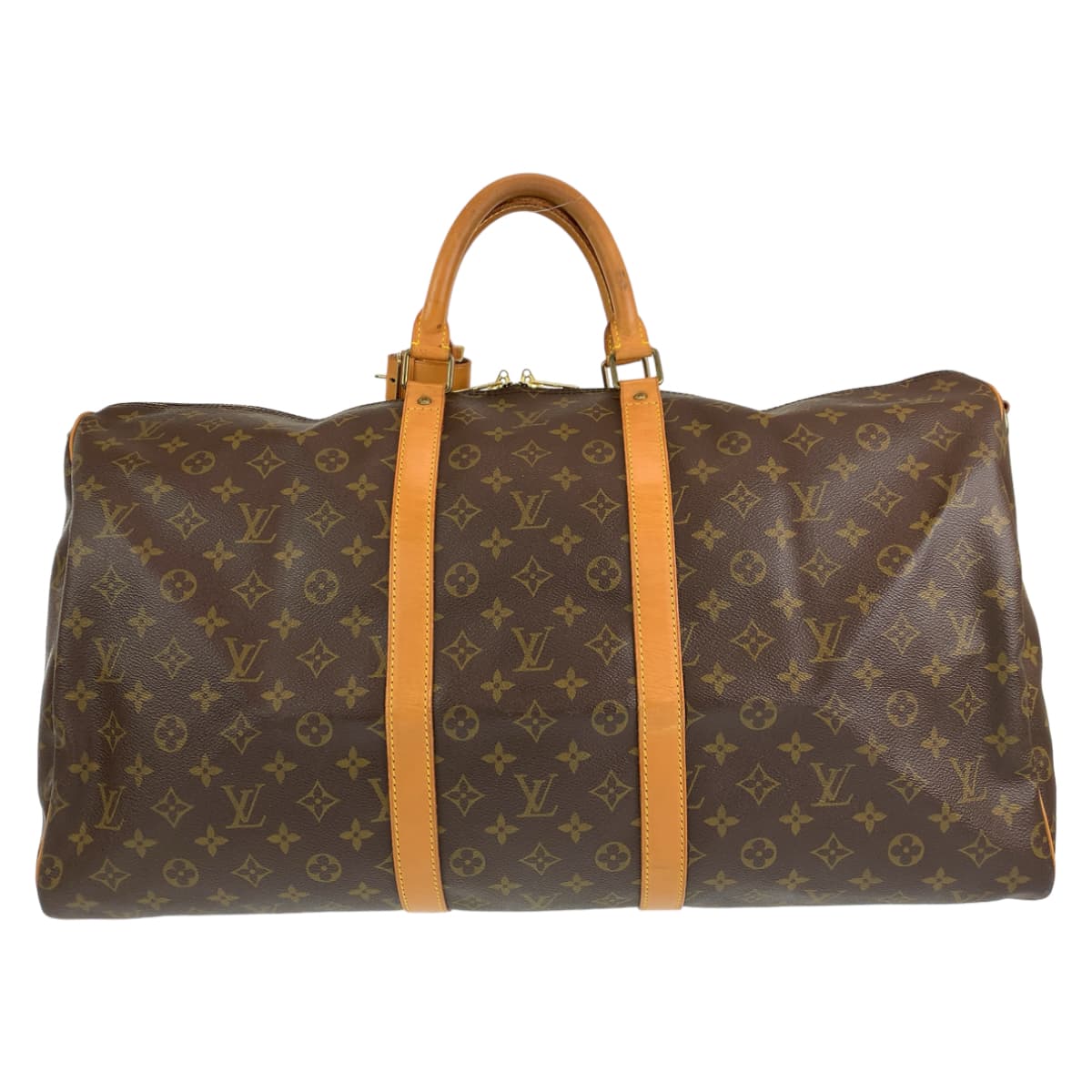LOUIS VUITTON ルイヴィトン モノグラム キーポルバンドリエール55 男女兼用 ブラウン 茶 ゴールド金具 PVC M41414 ボストンバッグ 旅行バッグ  メンズ
