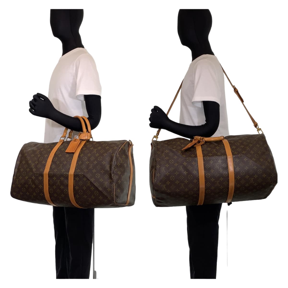 LOUIS VUITTON ルイヴィトン モノグラム キーポルバンドリエール55 男女兼用 ブラウン 茶 ゴールド金具 PVC M41414 ボストンバッグ 旅行バッグ  メンズ