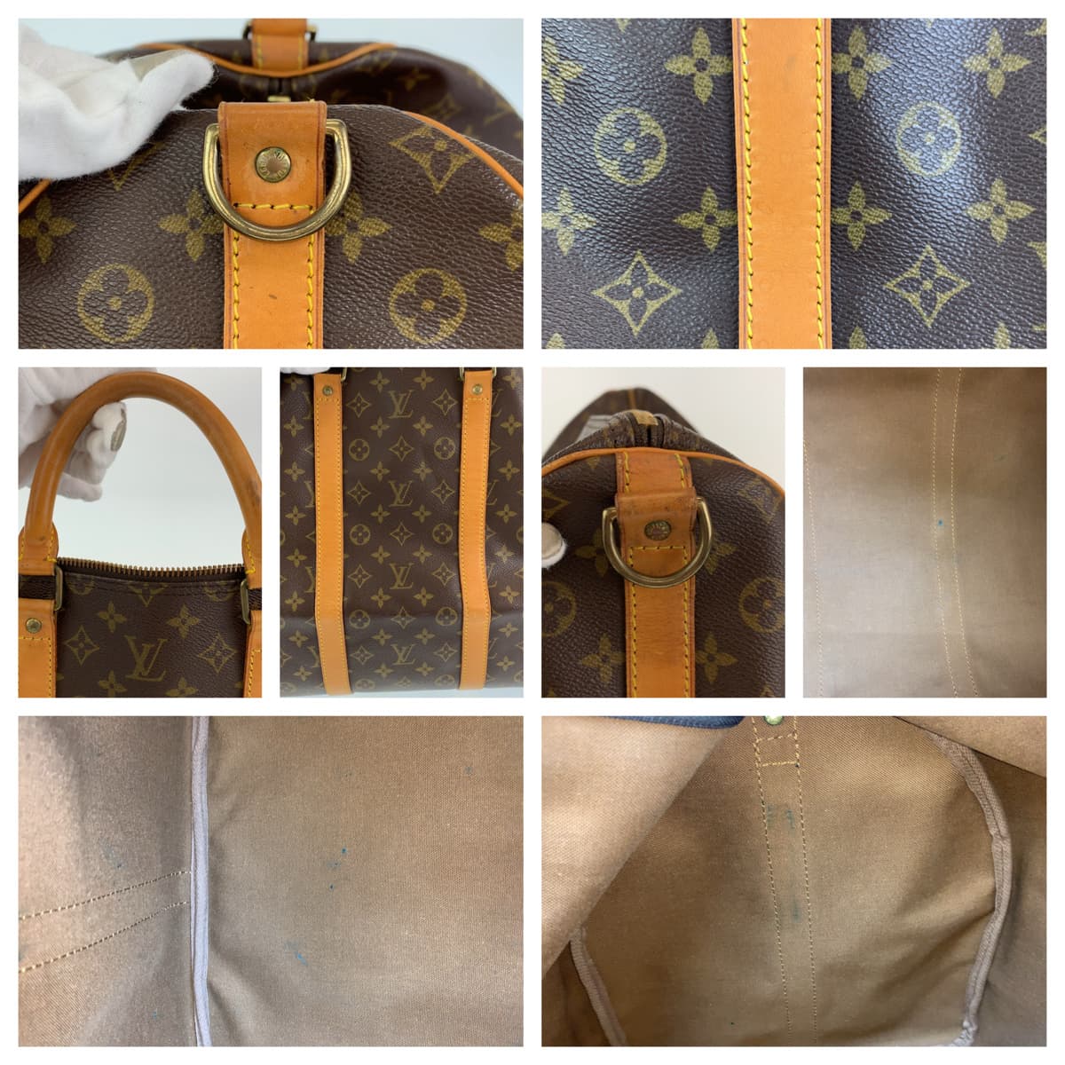 LOUIS VUITTON ルイヴィトン モノグラム キーポルバンドリエール55 男女兼用 ブラウン 茶 ゴールド金具 PVC M41414 ボストンバッグ 旅行バッグ  メンズ