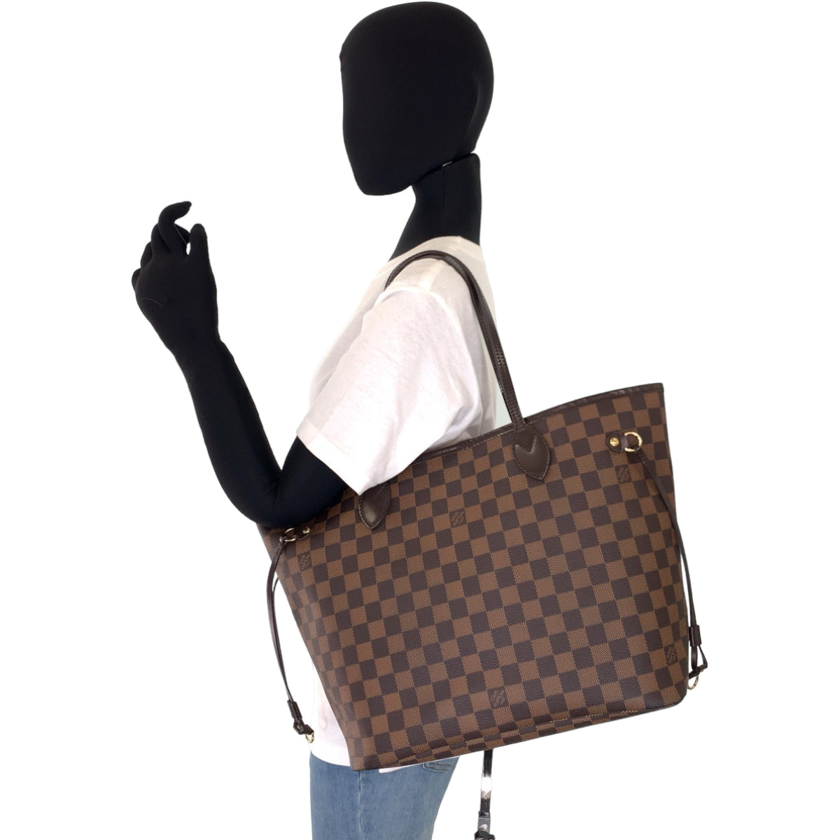 C-059
LOUIS VUITTON ルイヴィトン ダミエ ネヴァーフルMM ブラウン 茶 PVC N51105 トートバッグ ハンドバッグ  レディース