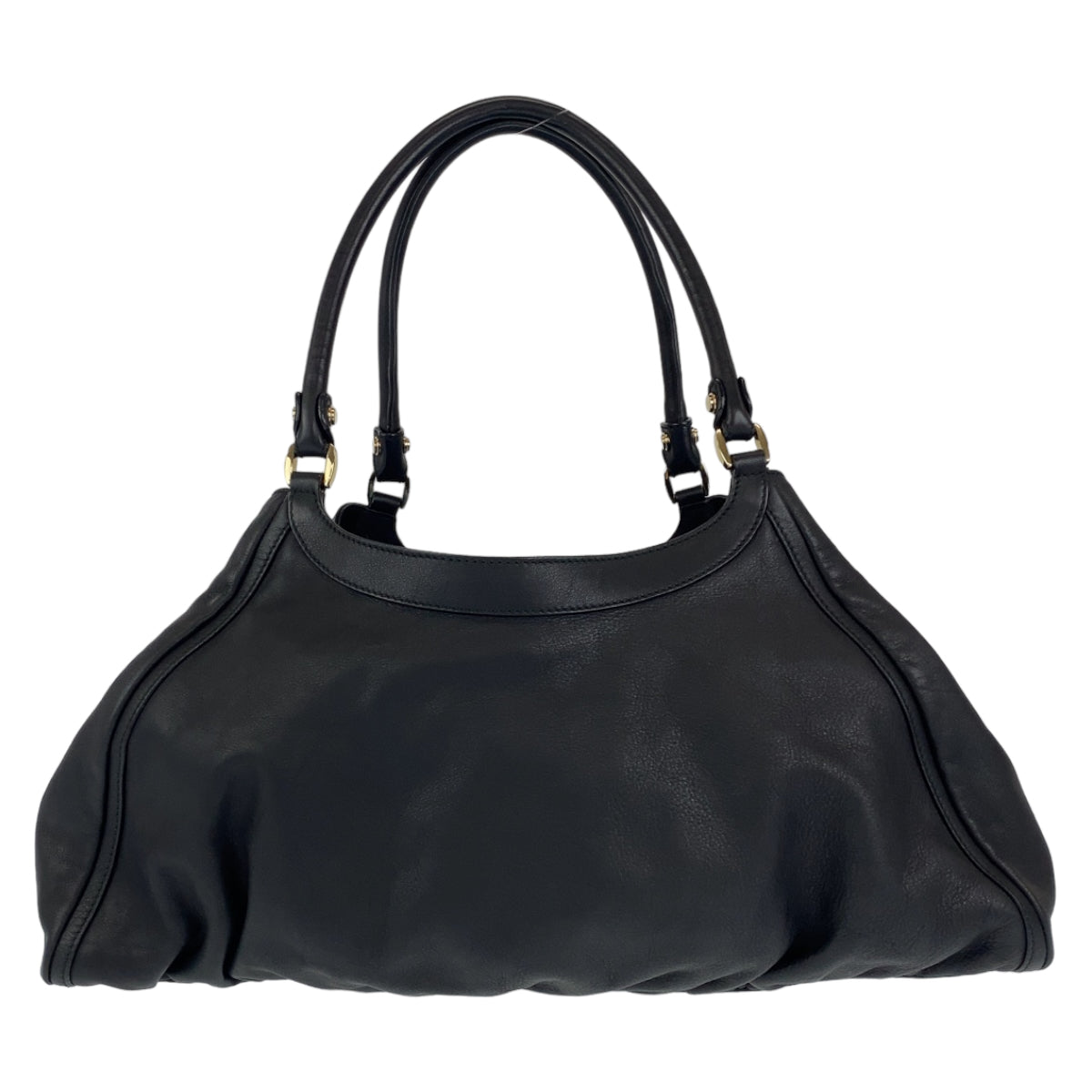 H-0420
GUCCI グッチ アビー ブラック 黒 シルバー金具 レザー 189835 トートバッグ ショルダーバッグ  レディース