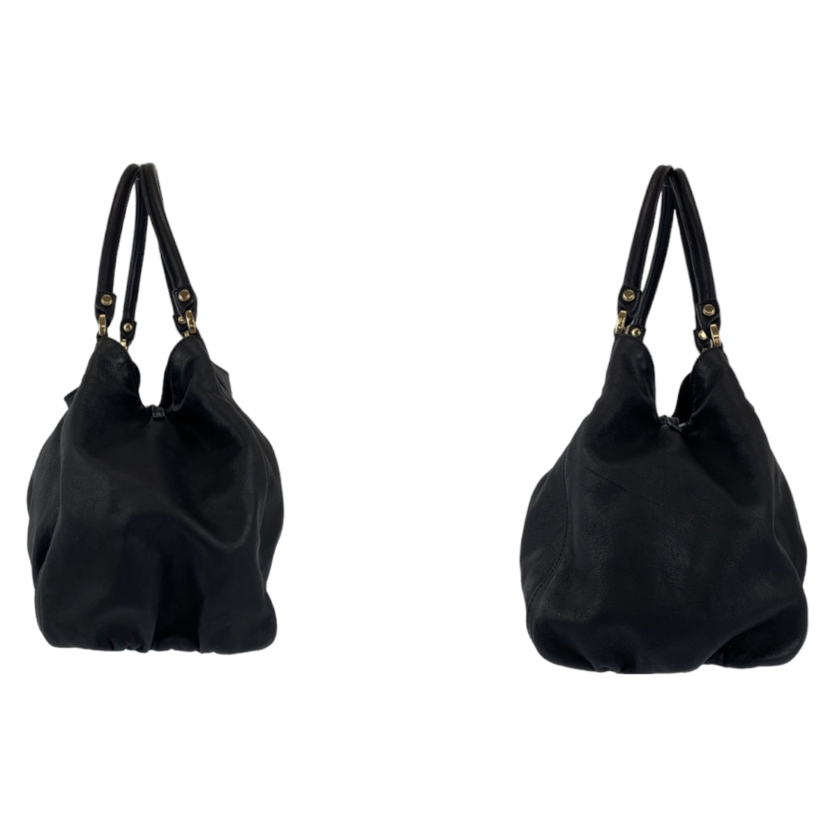 H-0420
GUCCI グッチ アビー ブラック 黒 シルバー金具 レザー 189835 トートバッグ ショルダーバッグ  レディース