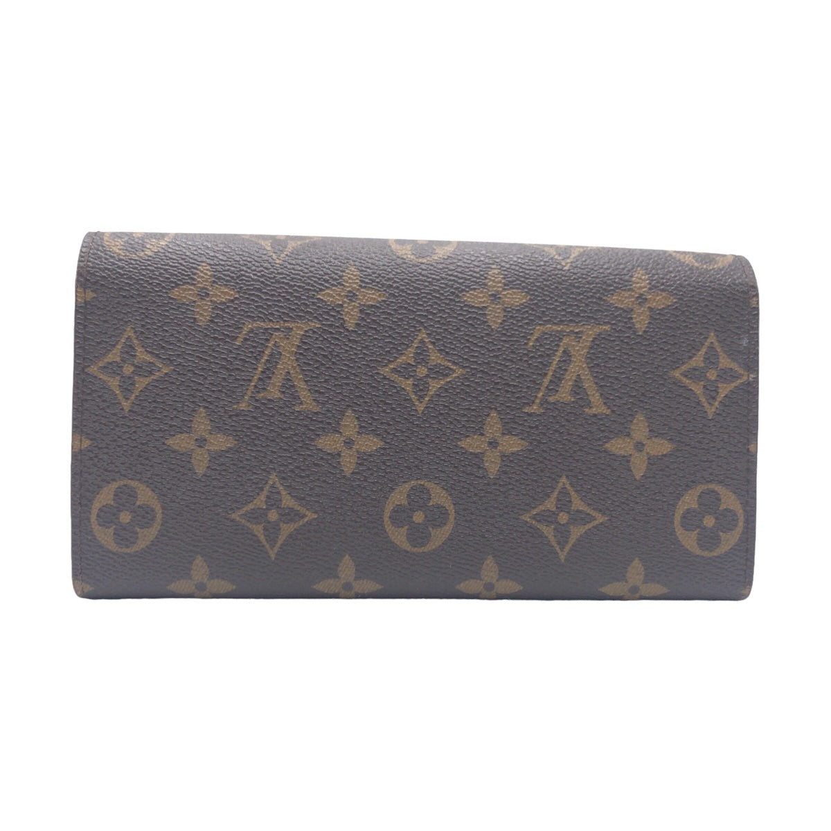 LOUIS VUITTON Louis Vuitton Monogram Canvas Portefeuille Sarah Brown Gold Hardware PVC M60415 Long Wallet for Women