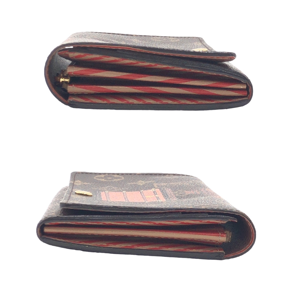 LOUIS VUITTON Louis Vuitton Monogram Canvas Portefeuille Sarah Brown Gold Hardware PVC M60415 Long Wallet for Women