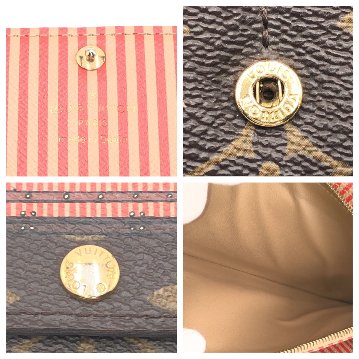 LOUIS VUITTON Louis Vuitton Monogram Canvas Portefeuille Sarah Brown Gold Hardware PVC M60415 Long Wallet for Women