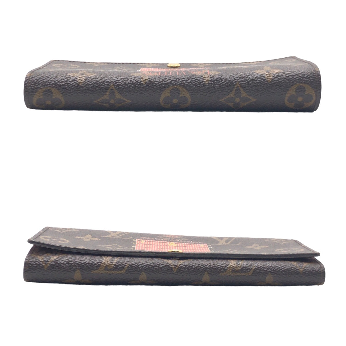 LOUIS VUITTON Louis Vuitton Monogram Canvas Portefeuille Sarah Brown Gold Hardware PVC M60415 Long Wallet for Women