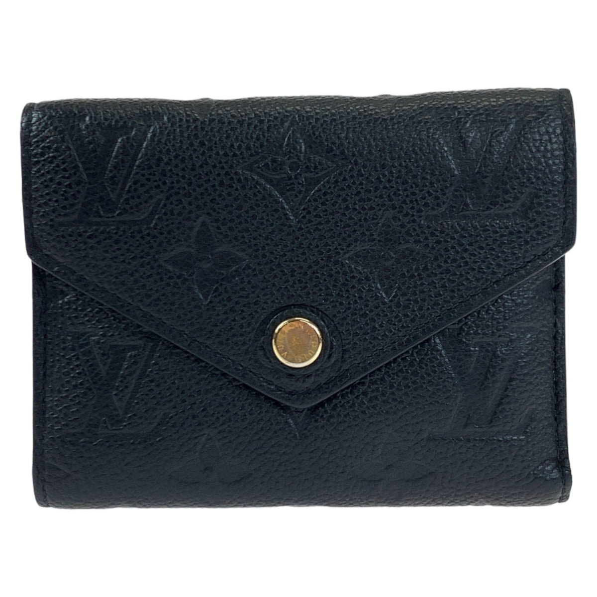 LOUIS VUITTON Louis Vuitton Monogram Portefeuille Victorine Black Calfskin M64060 Compact Wallet Folding Wallet Women's