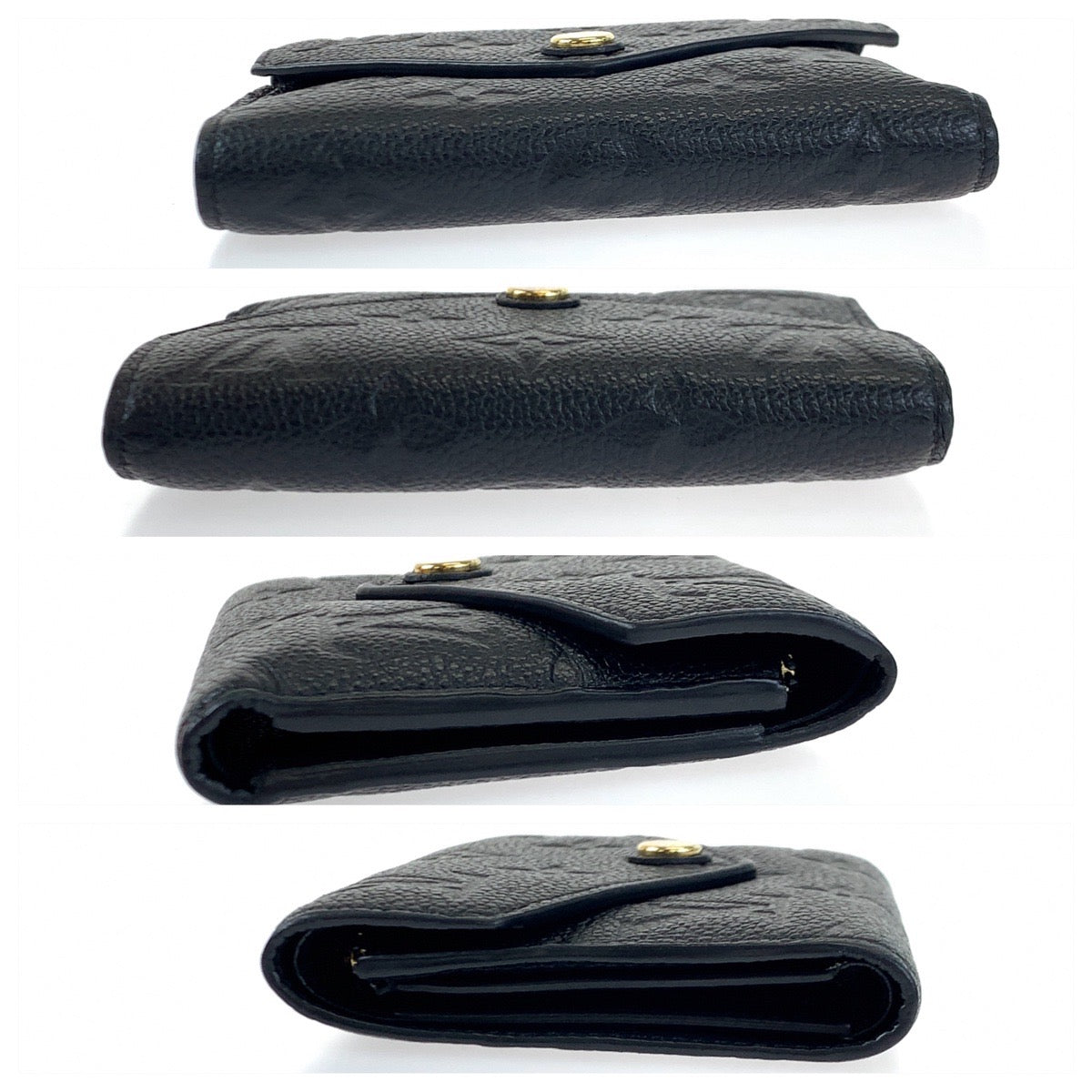 LOUIS VUITTON Louis Vuitton Monogram Portefeuille Victorine Black Calfskin M64060 Compact Wallet Folding Wallet Women's