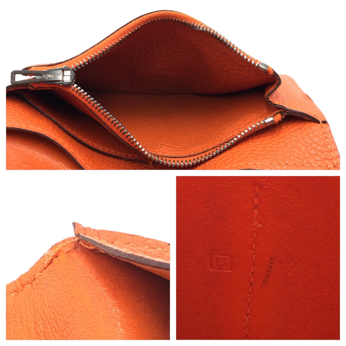 HERMES エルメス ドゴンコンパクト 男女兼用 テールバテュー シルバー金具 トゴ ◻︎H 二つ折り財布 コンパクトウォレット  メンズ