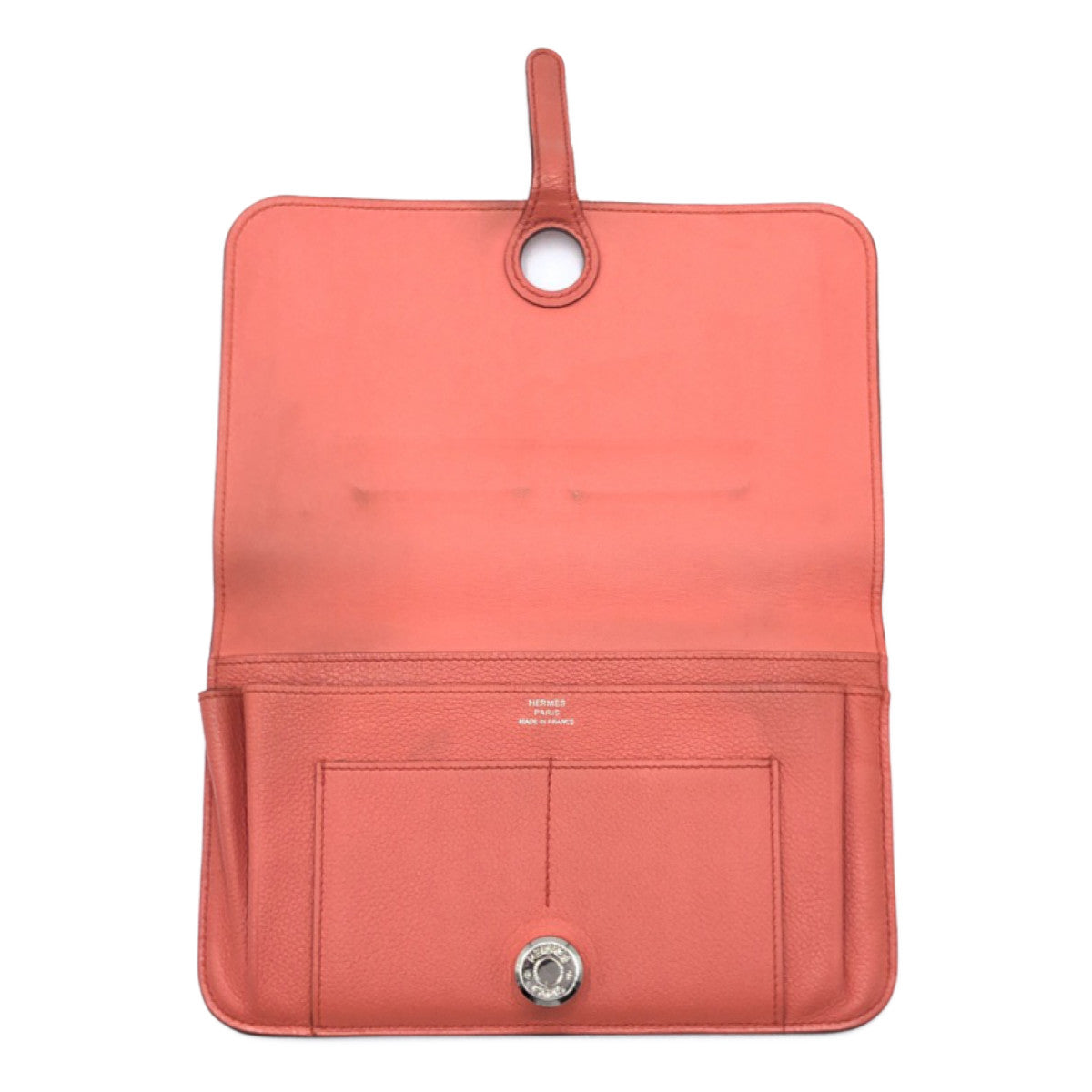C-092
HERMES エルメス ドゴンGM ピンク系 シルバー金具 トリヨンクレマンス 長財布 ロングウォレット □R刻印  レディース