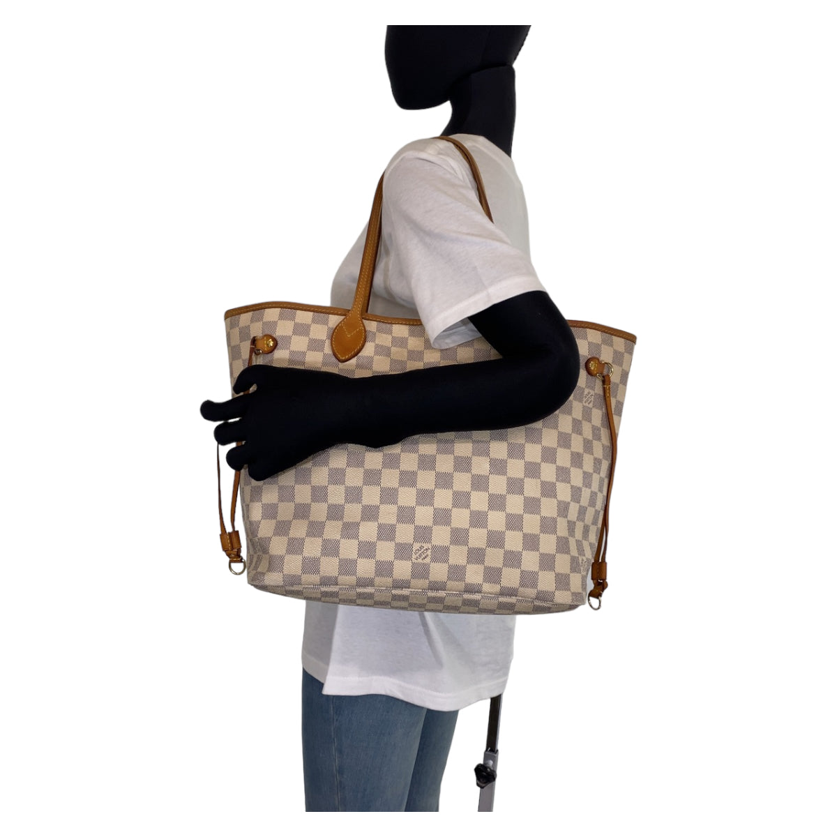 H-0422
LOUIS VUITTON ルイヴィトン ダミエアズール ネヴァーフルMM ベージュ ブラウン 茶 ゴールド金具 ダミエアズールキャンバス N51107 ショルダーバッグ トートバッグ  レディース