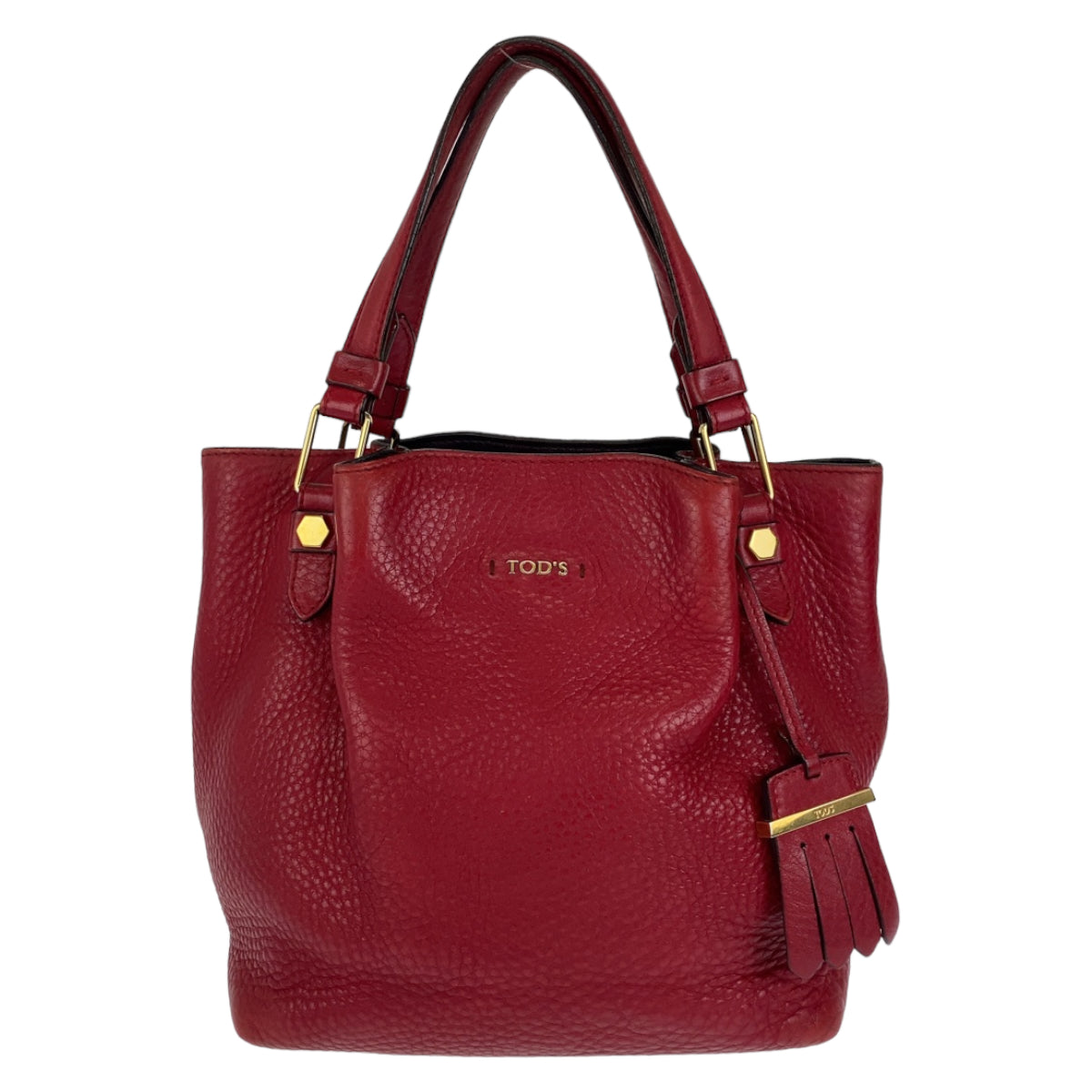 H-0423
TOD’S トッズ フラワーバッグ レッド 赤 ゴールド金具 レザー ショルダーバッグ ハンドバッグ  レディース