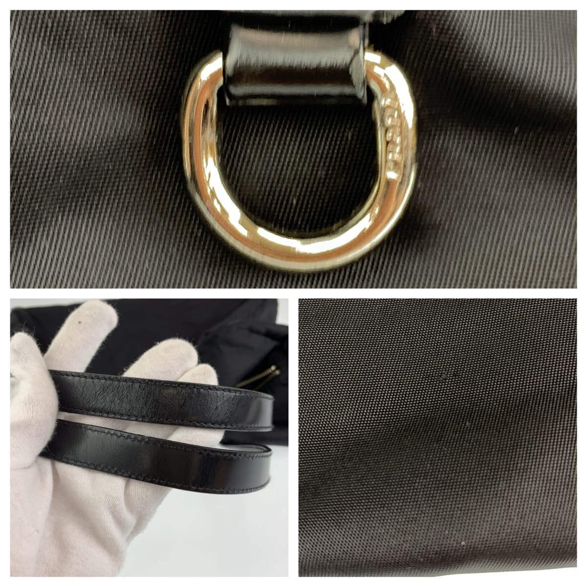 PRADA Prada Tessuto Black Silver Hardware Nylon Boston Bag Handbag Women's