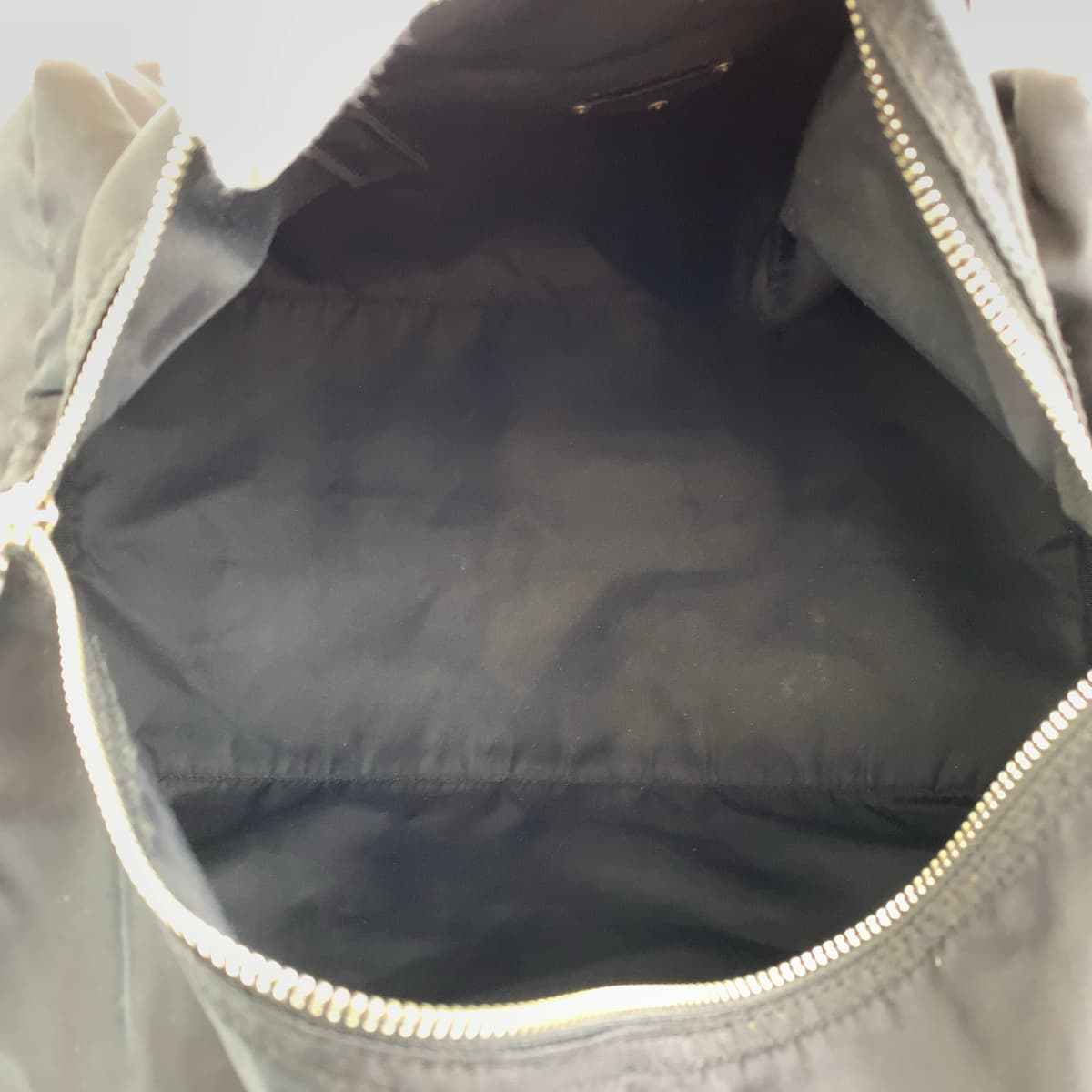 PRADA Prada Tessuto Black Silver Hardware Nylon Boston Bag Handbag Women's